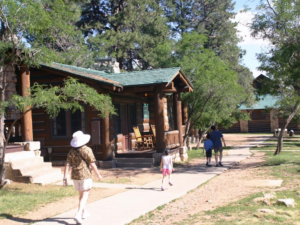Guests at Grand Canyon Lodge can choose a variety of accommodations from motel rooms to log cabins near the rim.