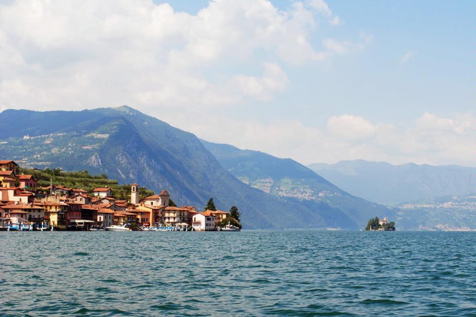 Lake Iseo and the island of Loreto, Lombardy.