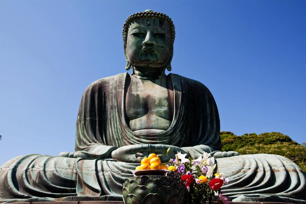 Daibutsu (Big Buddha) statue at Kotokuin Temple in Kamakura, Japan.