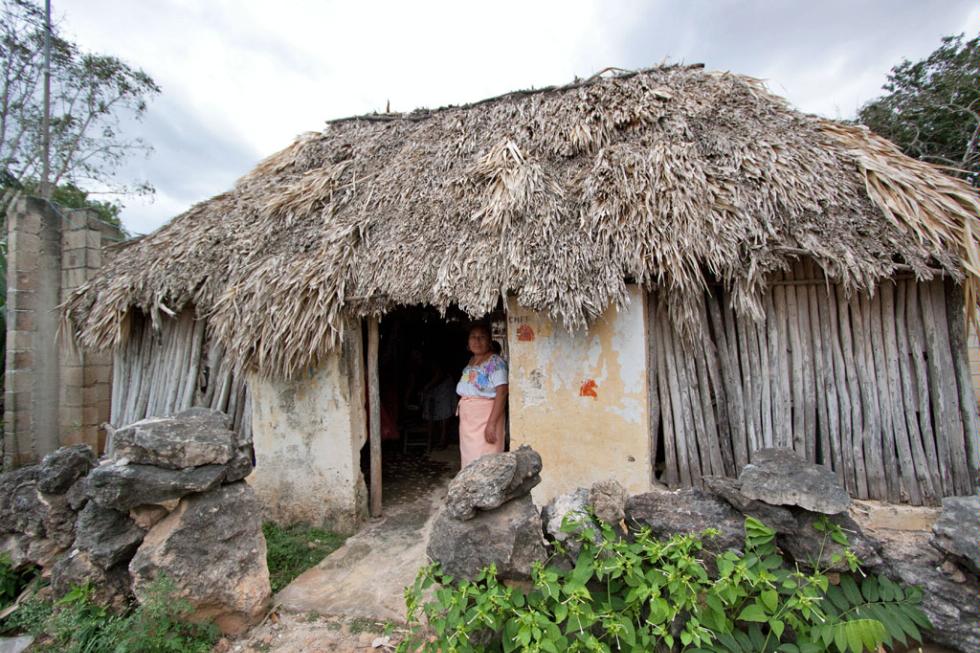 A Mayan mother living in a traditional Mayan village.