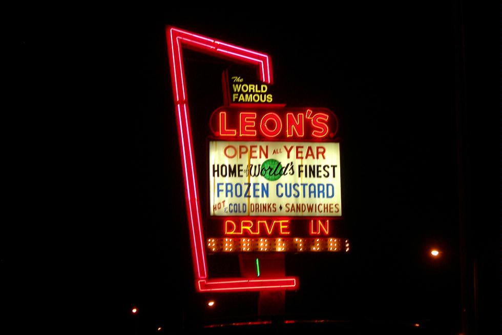 Leon's Frozen Custard Drive In in Milwaukee, Wisconsin.