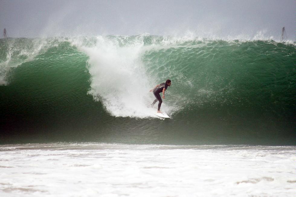 Surfing in Cabo Blanco, Peru.