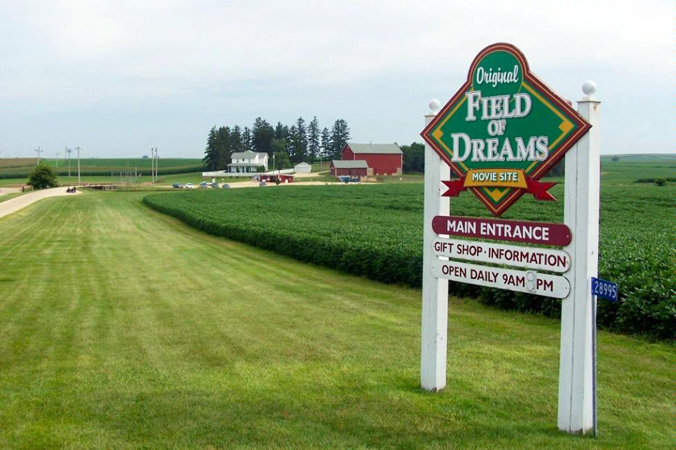 The baseball field from the movie "Field of Dreams" in Dyersville, Iowa.