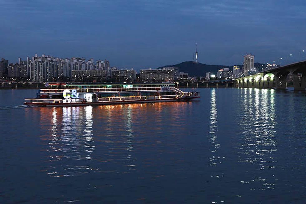A lovely night cruise on the Han River. Seoul, South Korea.