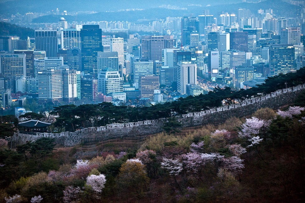 View of Seoul, South Korea from Bugaksan.