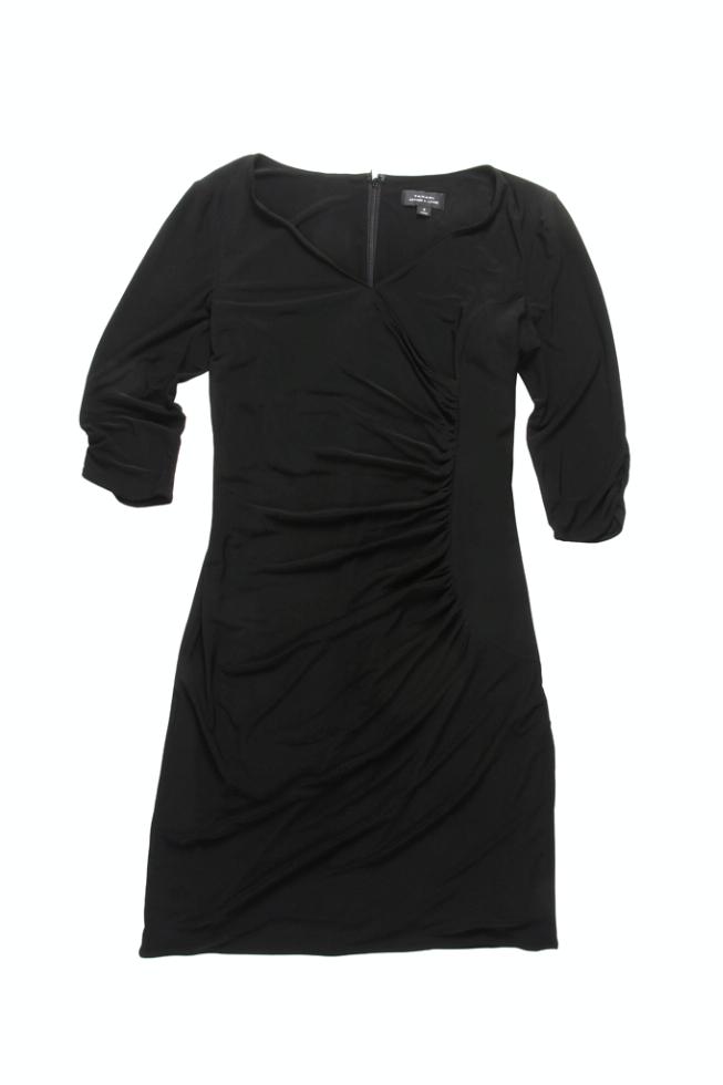 Matte jersey 3/4-sleeve dress by Tahari by ASL, $118. <a href="http://www.zappos.com/tahari-by-asl-bert-matte-jersey-3-4-sleeve-dress-black" target="_blank">www.zappos.com</a>.