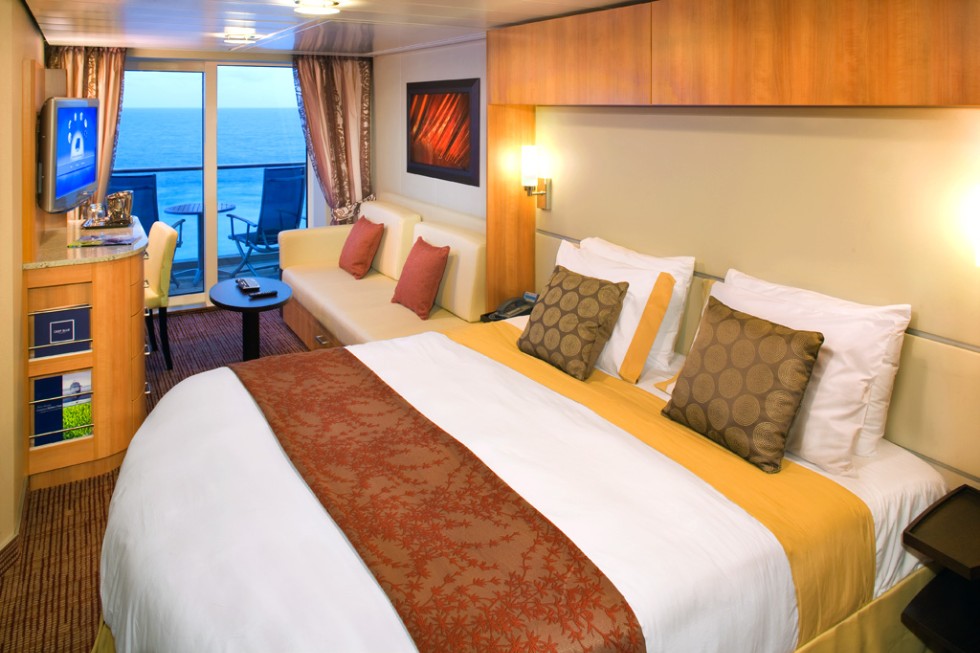 Balcony staterooms are designed consistently across Celebrity's four-ship Solstice class.