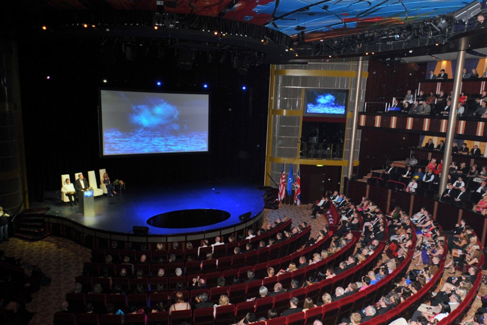 The theatre inside the Celebrity Silhouette's sister ship, Celebrity Eclipse. The two venues are identical.