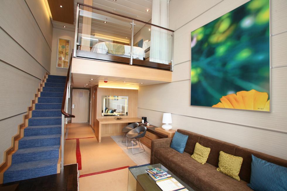 The spacious Loft Suite on the Allure of the Seas.