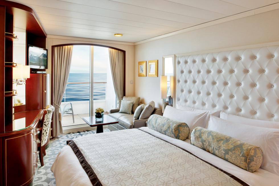 The Deluxe Stateroom with Verandah on the Crystal Serenity.