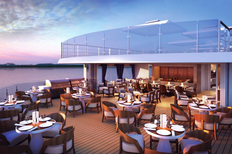 Artist's rendering of the Aquavit terrace aboard the Viking Embla on Viking River Cruises.