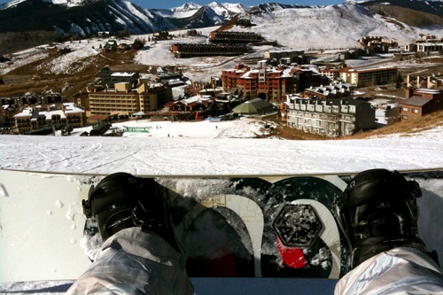 Snowboarding at Crested Butte Mountain Resort.