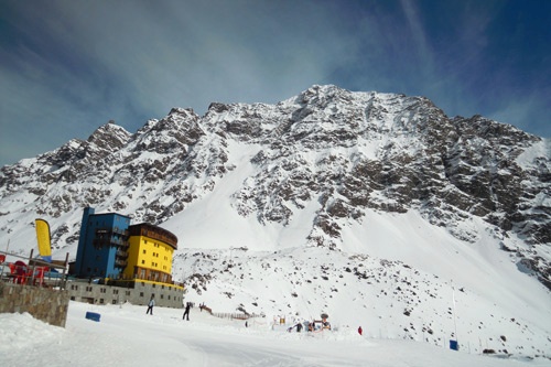 Typical view from one of the base chair lifts of the Portillo Lodge.